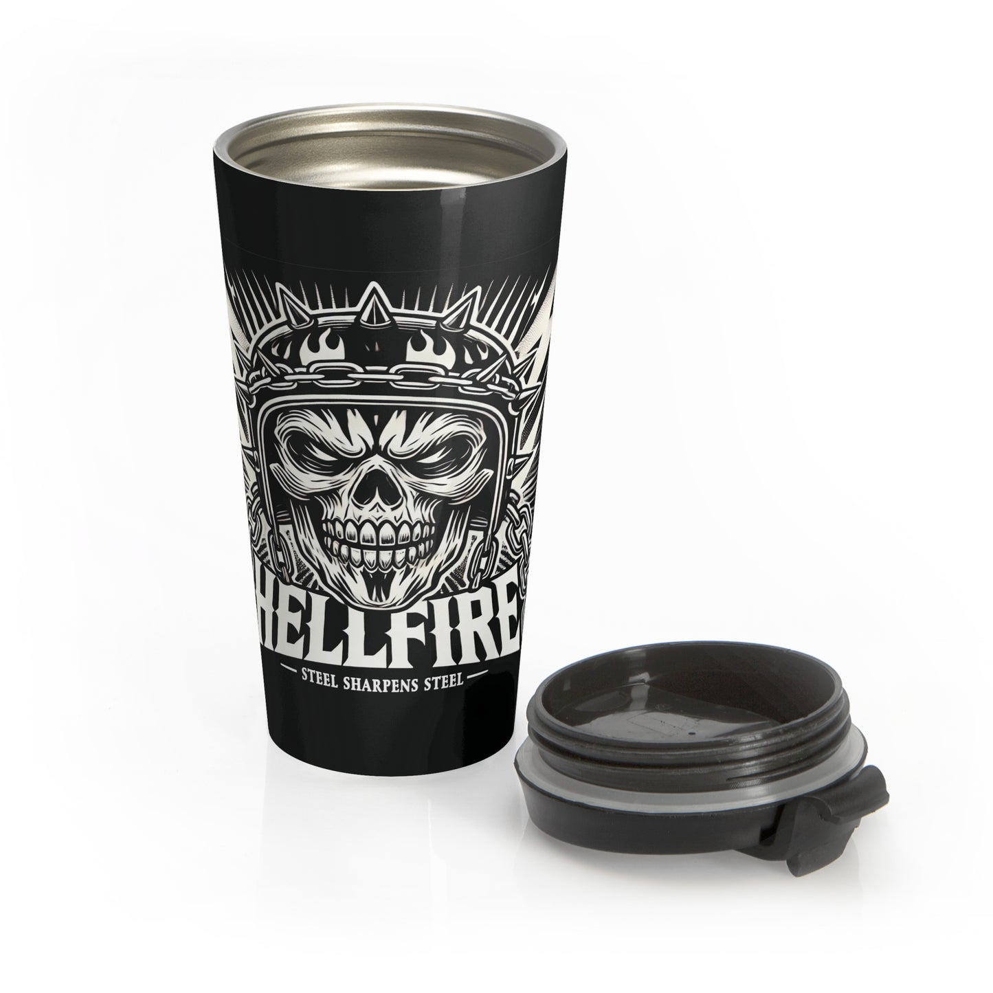 -> Steel Sharpens Steel Travel Mug